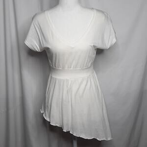 DIVIDED by H&M Tunic Asymmetrical Hem White Size 4